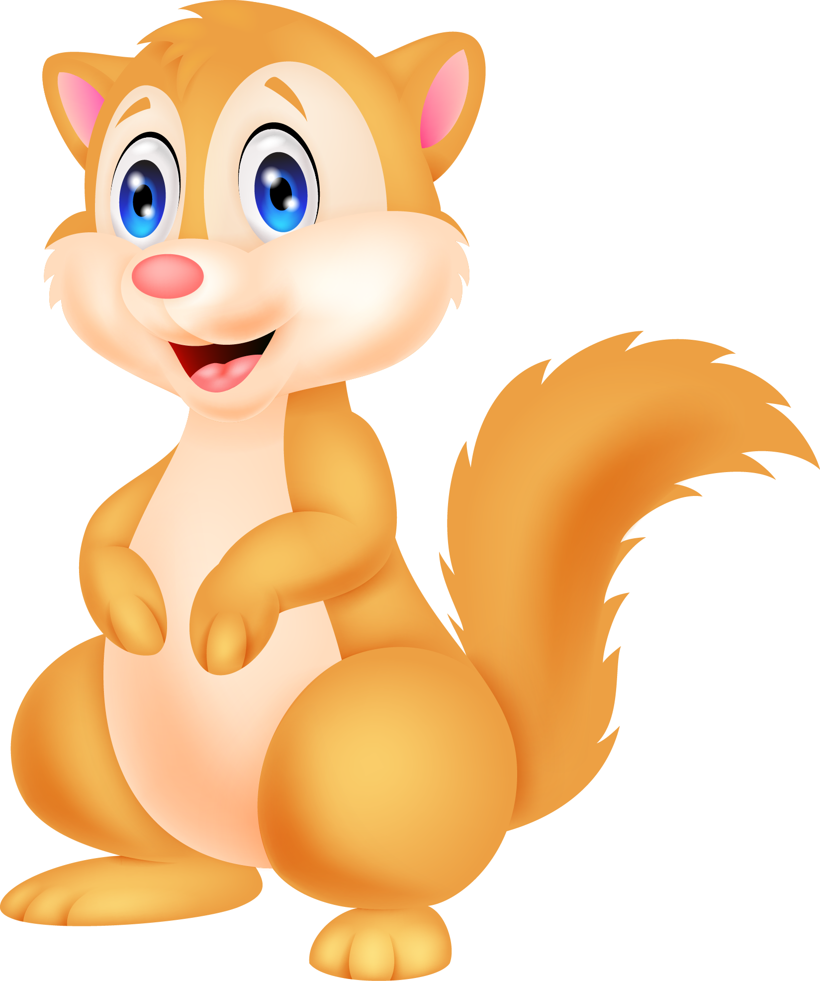 Happy Cartoon Squirrel