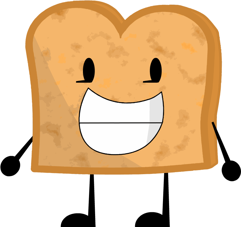 Happy Cartoon Toast Character