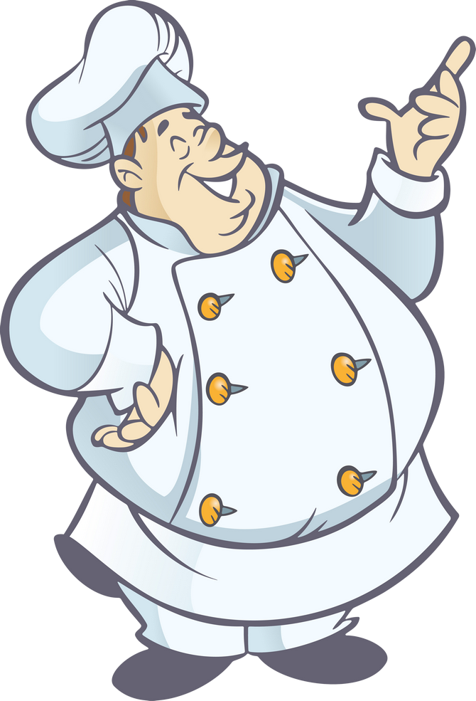 Happy Chef Cartoon Illustration