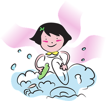 Happy Child With Cape Illustration