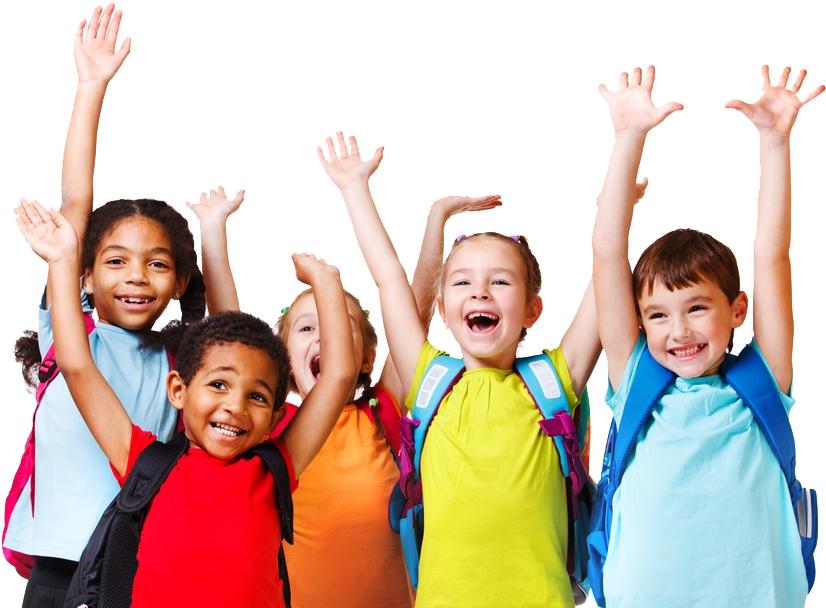 Happy Children Raising Hands