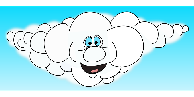 Happy Cloud Cartoon Character