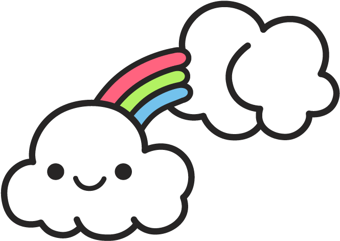 Happy Cloud Rainbow Tail Clipart