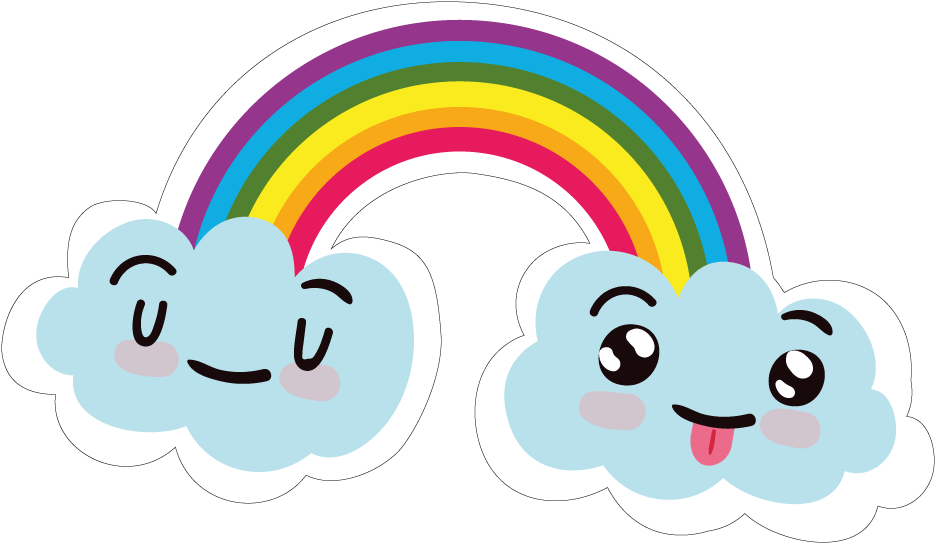 Happy Clouds Rainbow Sticker