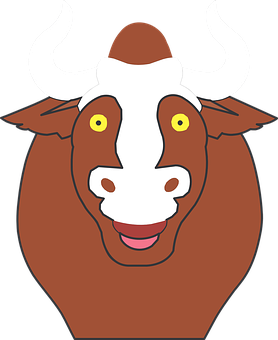 Happy Cow Cartoon Illustration