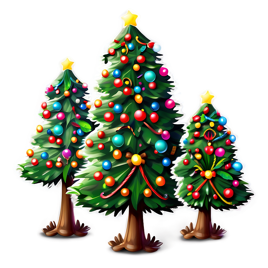 Happy Cute Christmas Tree Png 17