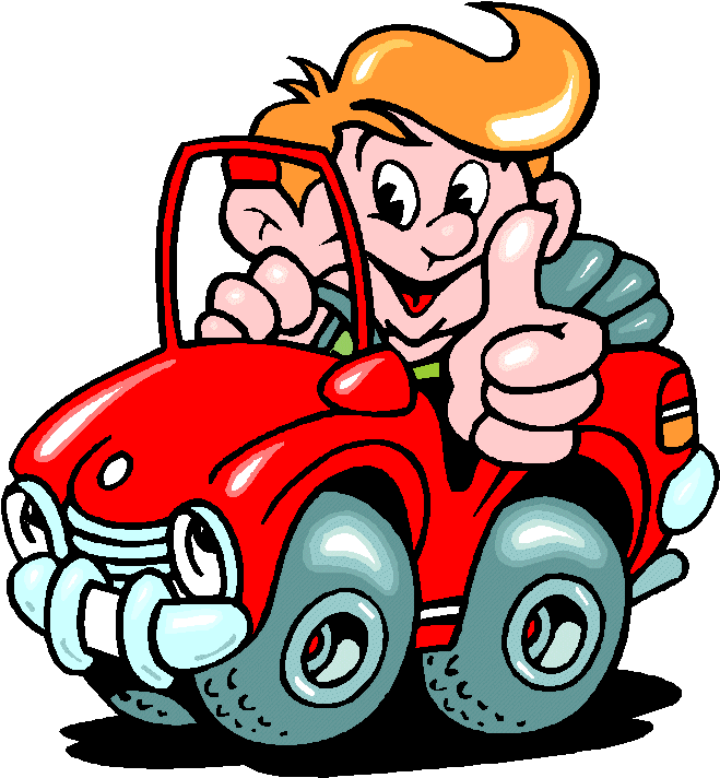 Happy Driver Cartoon Thumbs Up