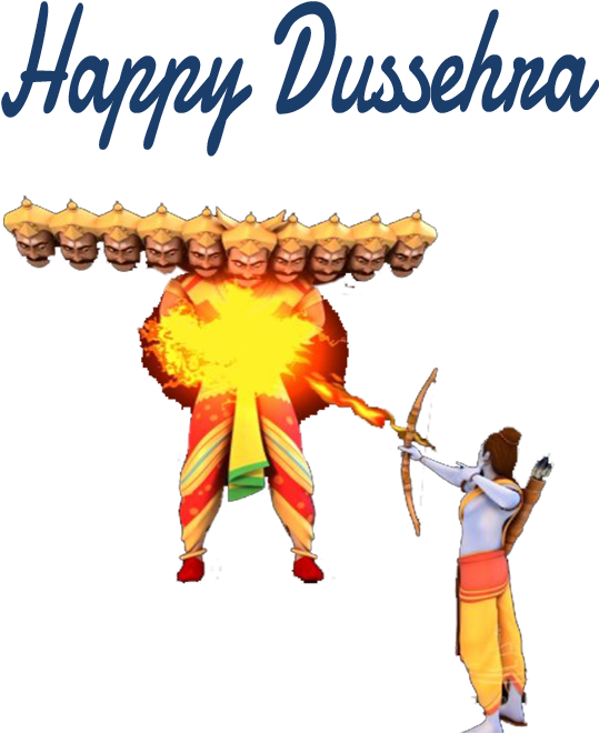 Happy Dussehra Celebration Archerand Effigy