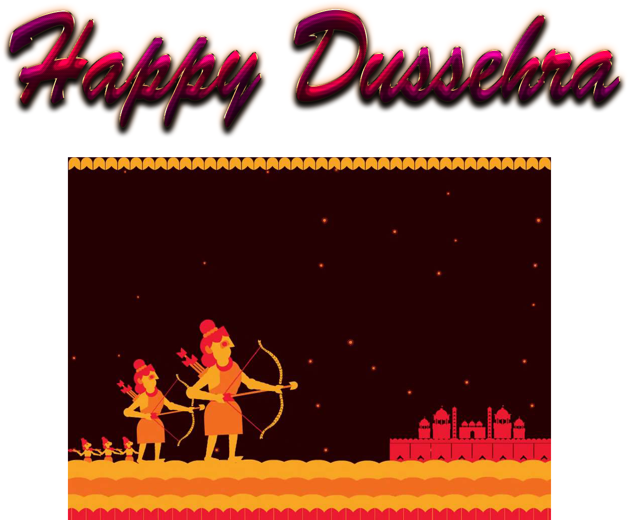 Happy Dussehra Celebration Illustration