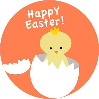 Happy Easter Chick Illustration