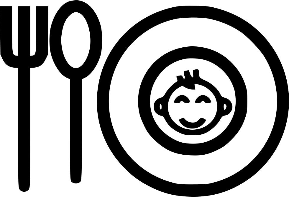 Happy Face Plate Cutlery Outline