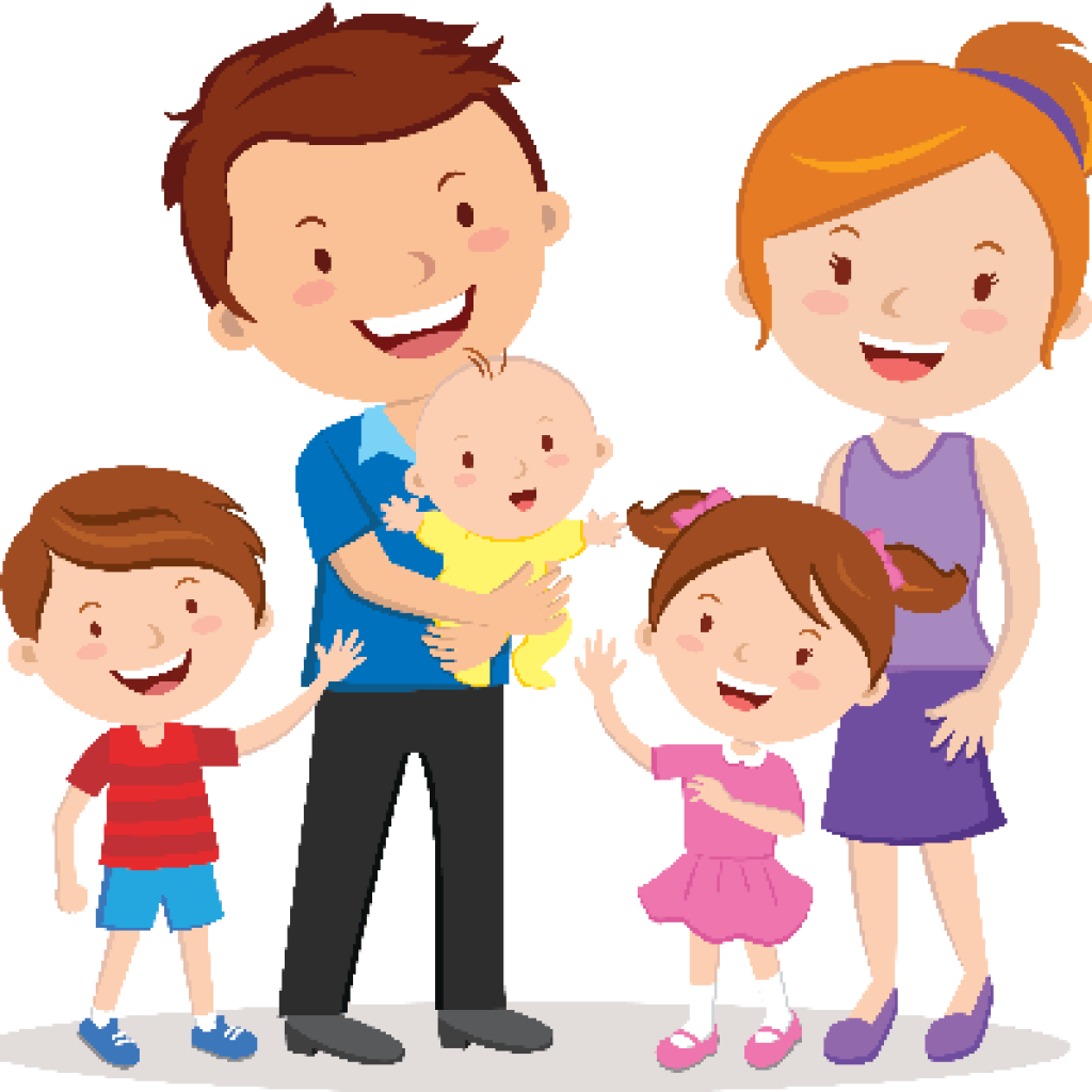 Happy Family Cartoon Illustration