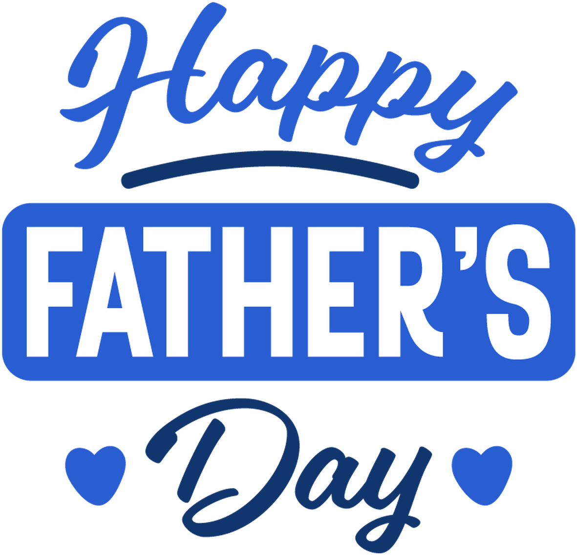 Happy Fathers Day Blue Text Graphic