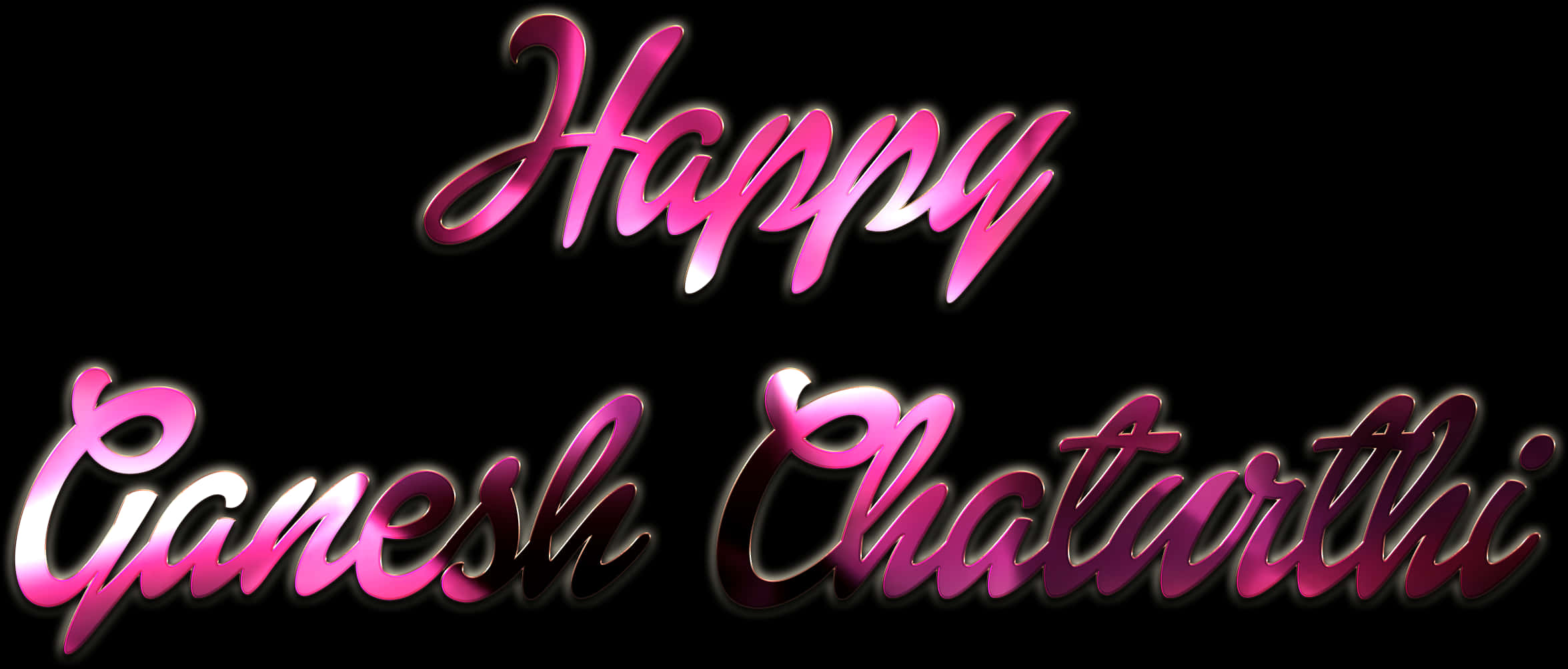 Happy Ganesh Chaturthi Text Graphic