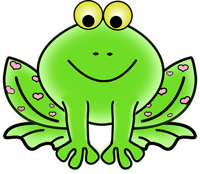 Happy Green Frog Cartoon