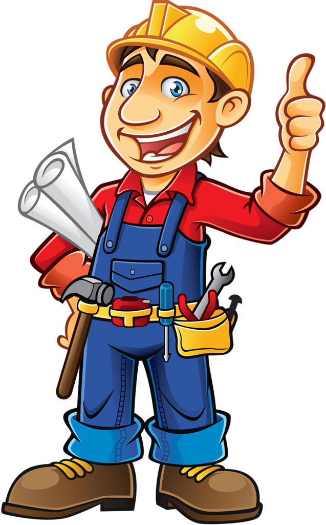 Happy Handyman Cartoon Character