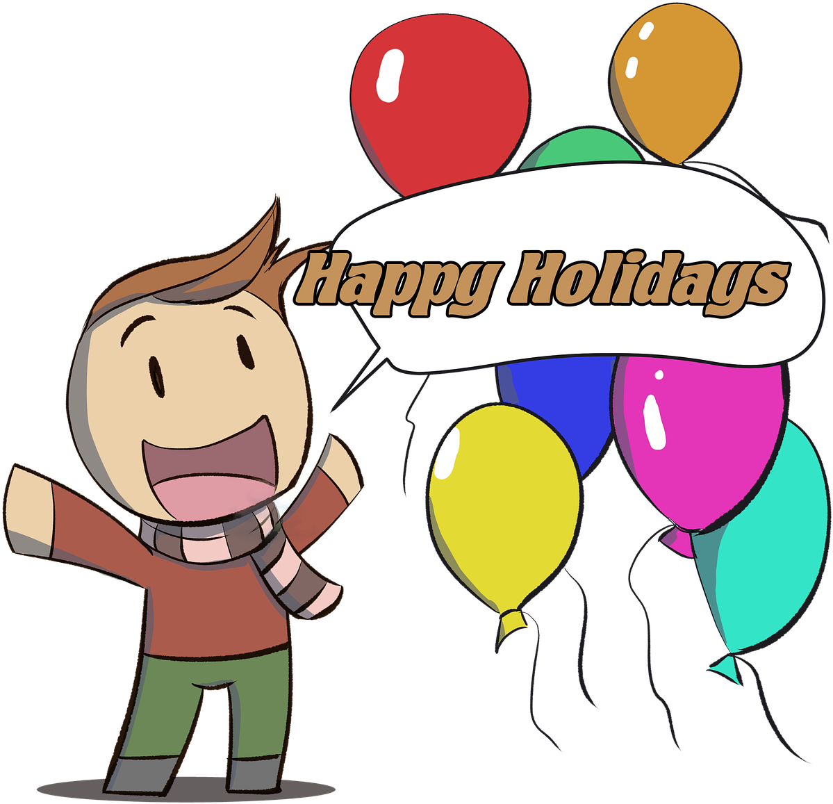 Happy Holidays Cartoon Celebration