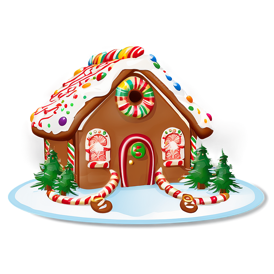 Happy Holidays Gingerbread House Png 5