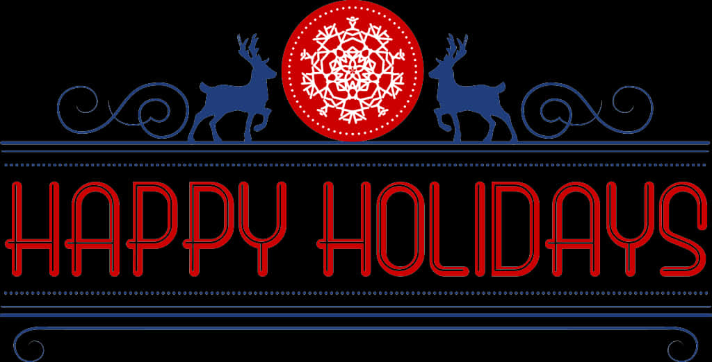 Happy Holidays Reindeer Snowflake Banner