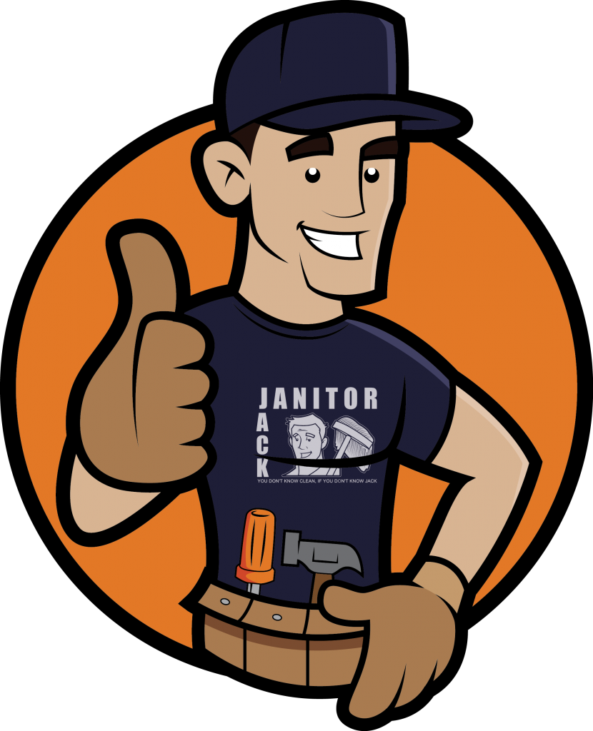 Happy Janitor Cartoon Character