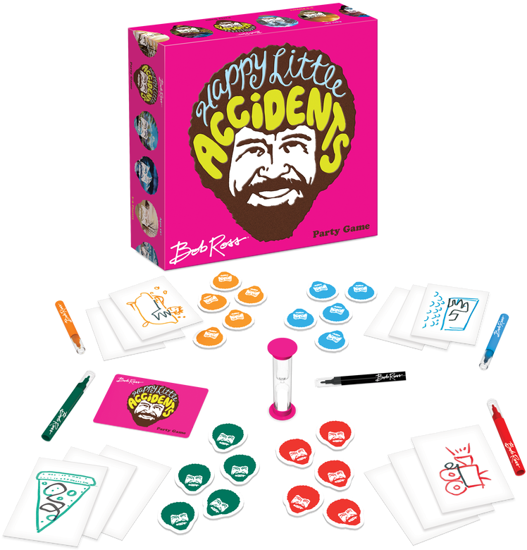 Happy Little Accidents Party Game Bob Ross