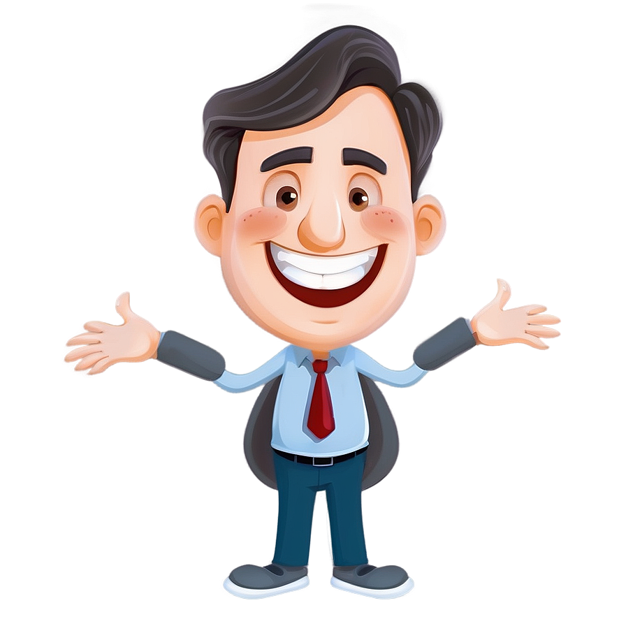 Happy Man In Cartoon Style Png 06272024