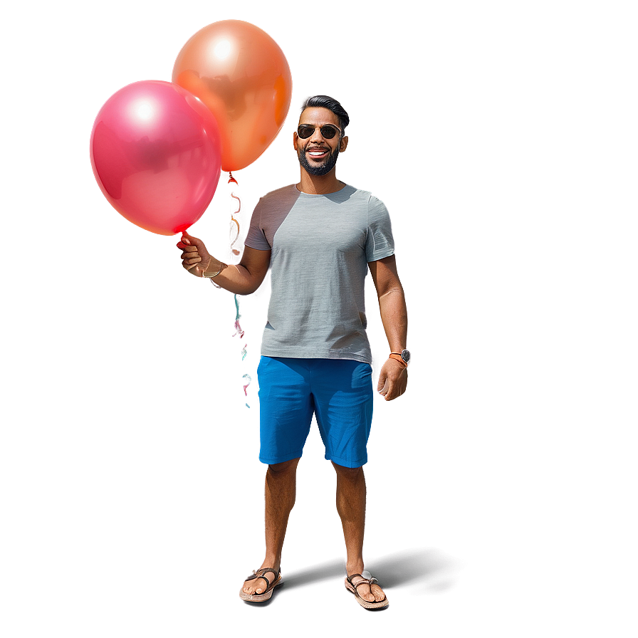 Happy Man With Balloons Png 06272024