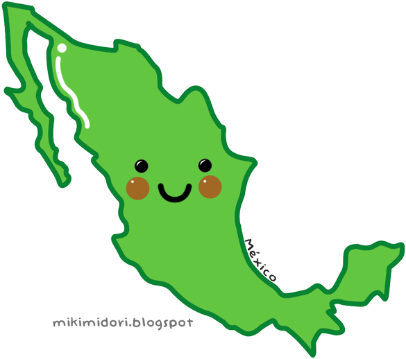 Happy Mexico Map Cartoon Character
