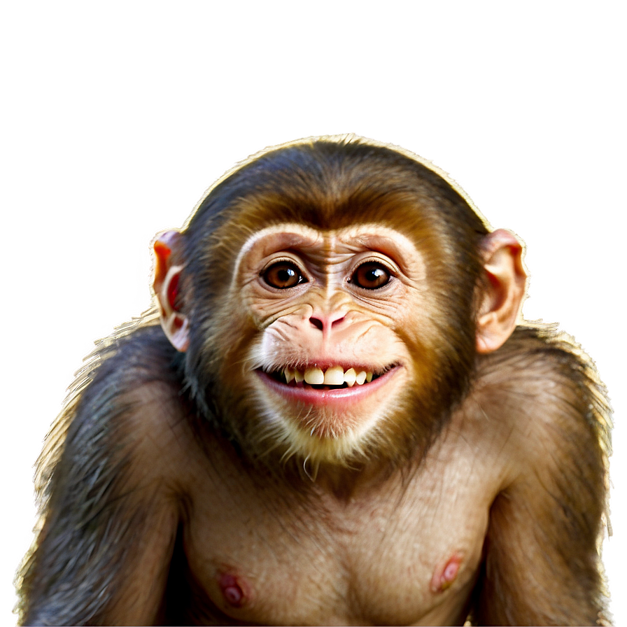 Happy Monkey Face Illustration Png 06272024