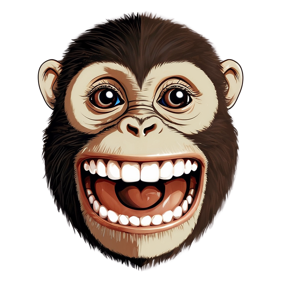 Happy Monkey Face Illustration Png Mcg