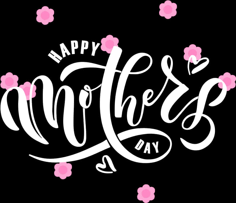 Happy Mothers Day Calligraphy Floral Design