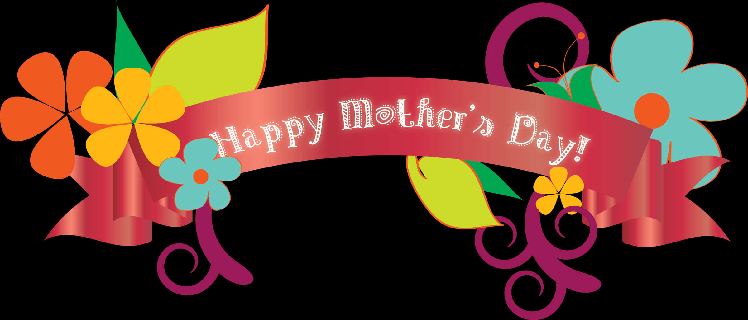 Happy Mothers Day Floral Banner
