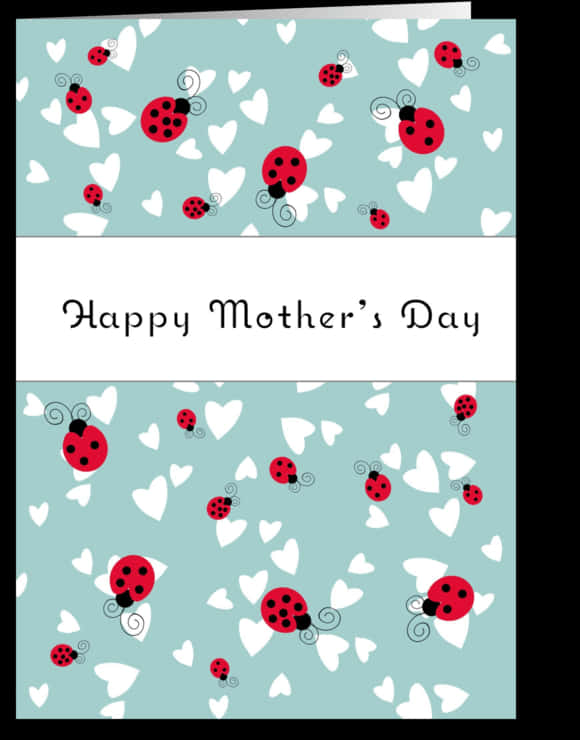 Happy Mothers Day Ladybug Heart Pattern