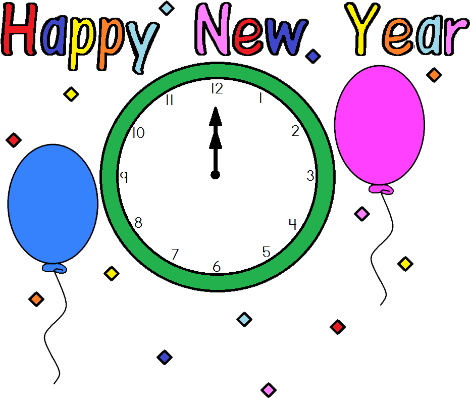 Happy New Year Celebration Clock