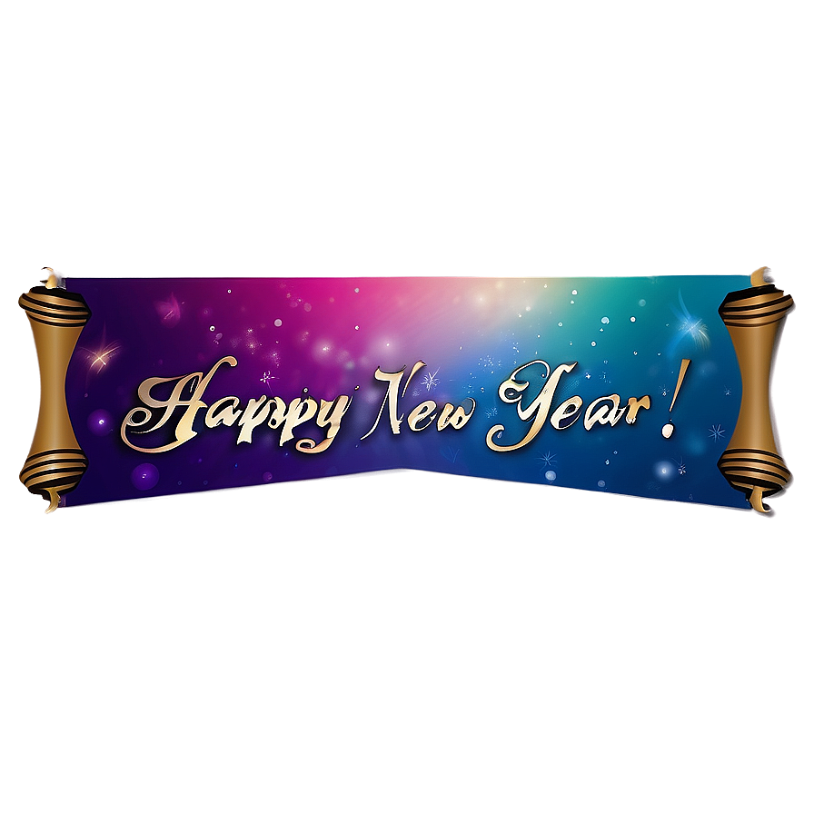 Happy New Year Vibrant Banner Png 05232024