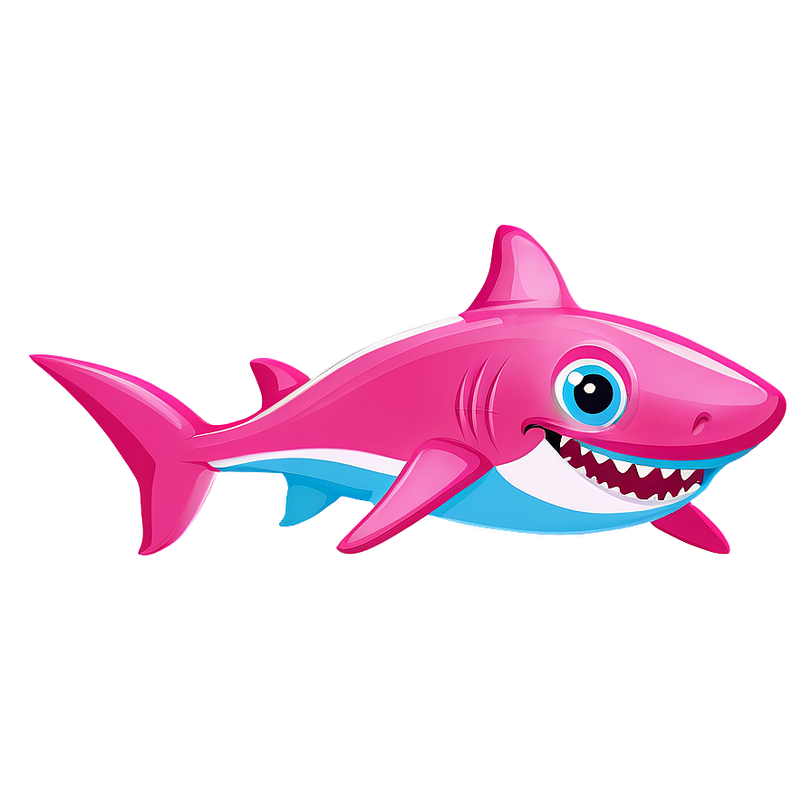 Happy Pink Baby Shark Image Png Ftg60