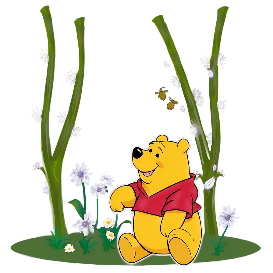 Happy Pooh Illustration Png Tve36