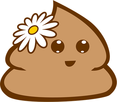 Happy Poop Emoji With Flower