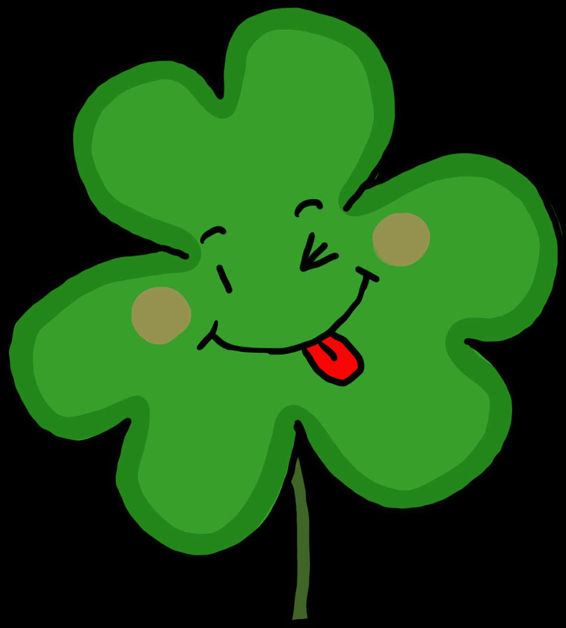 Happy Shamrock Cartoon Illustration