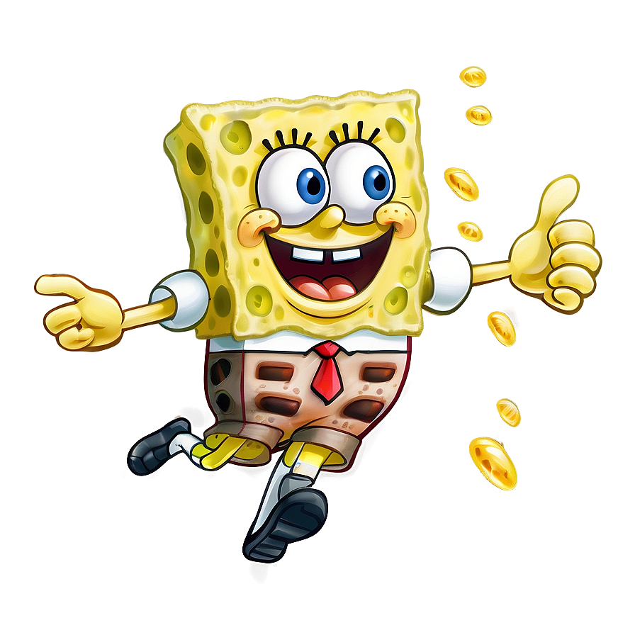 Happy Spongebob Running Png Oet