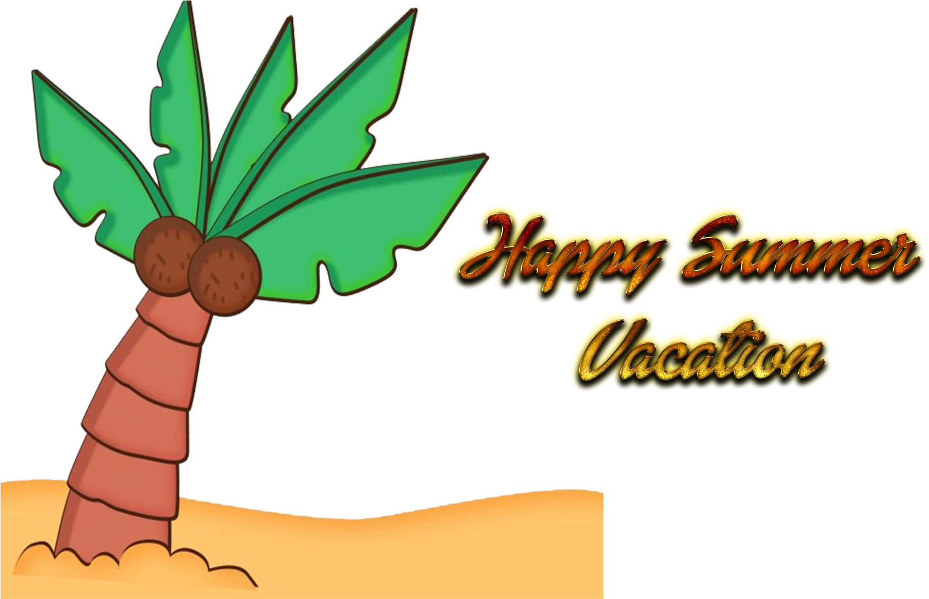 Happy Summer Vacation Palm Graphic