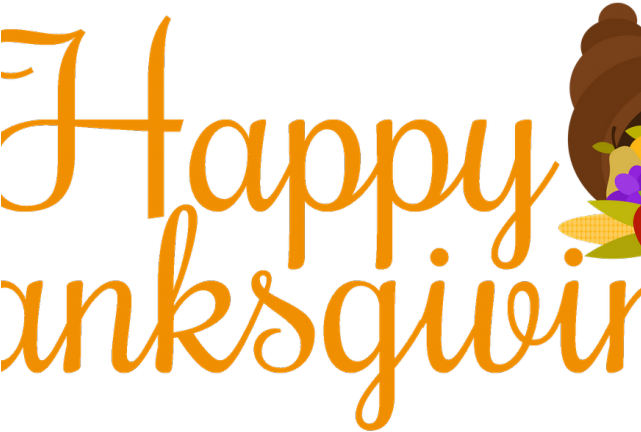 Happy Thanksgiving Orange Text Graphic