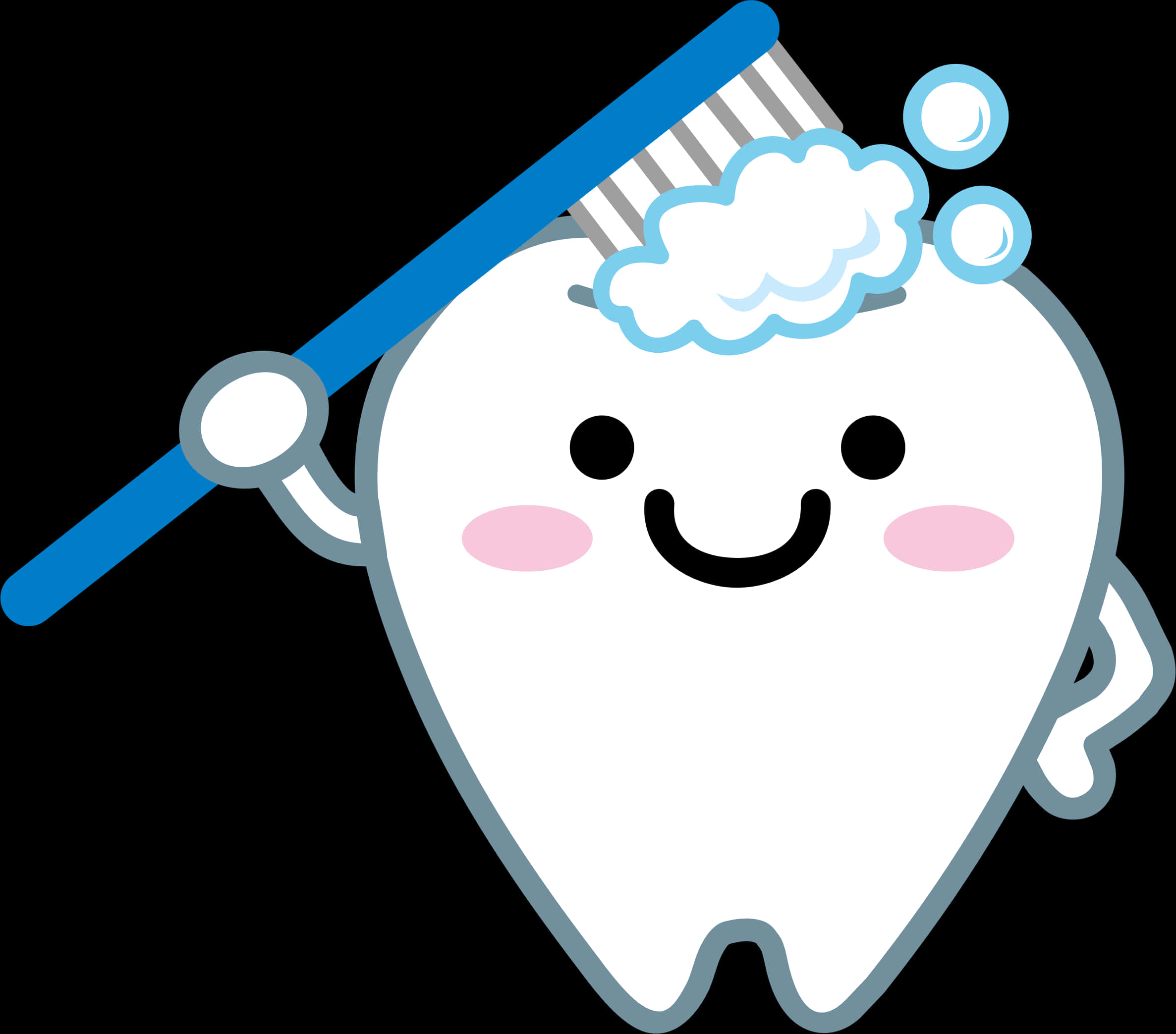 Happy Tooth Brushing Cartoon