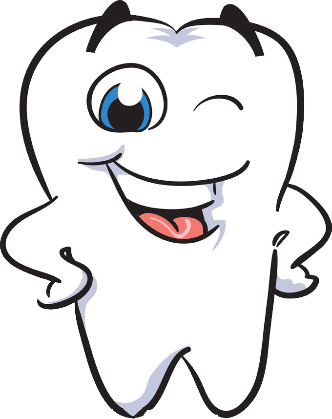 Happy Tooth Character Cartoon