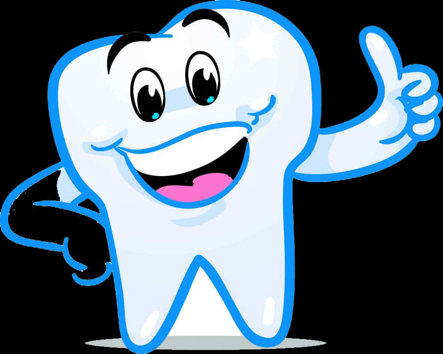 Happy Tooth Character Giving Thumbs Up