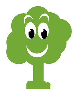 Happy Tree Cartoon Graphic