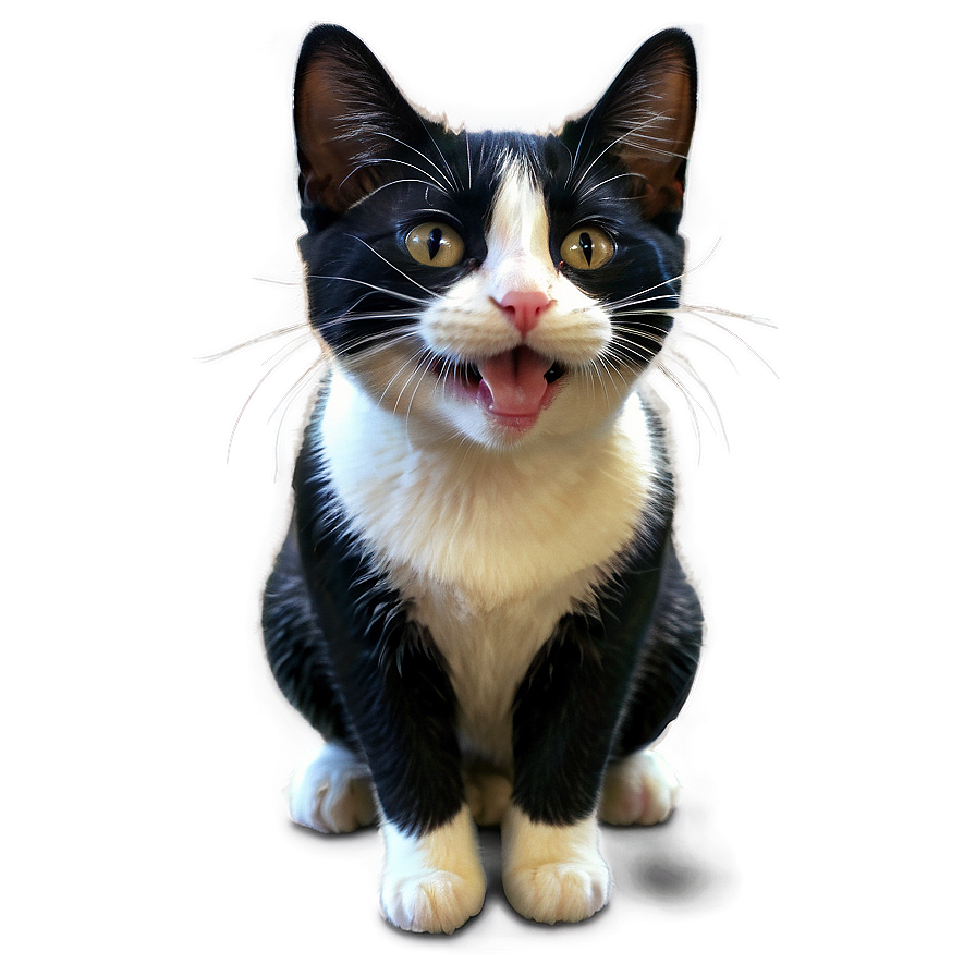 Happy Tuxedo Cat Png 06262024