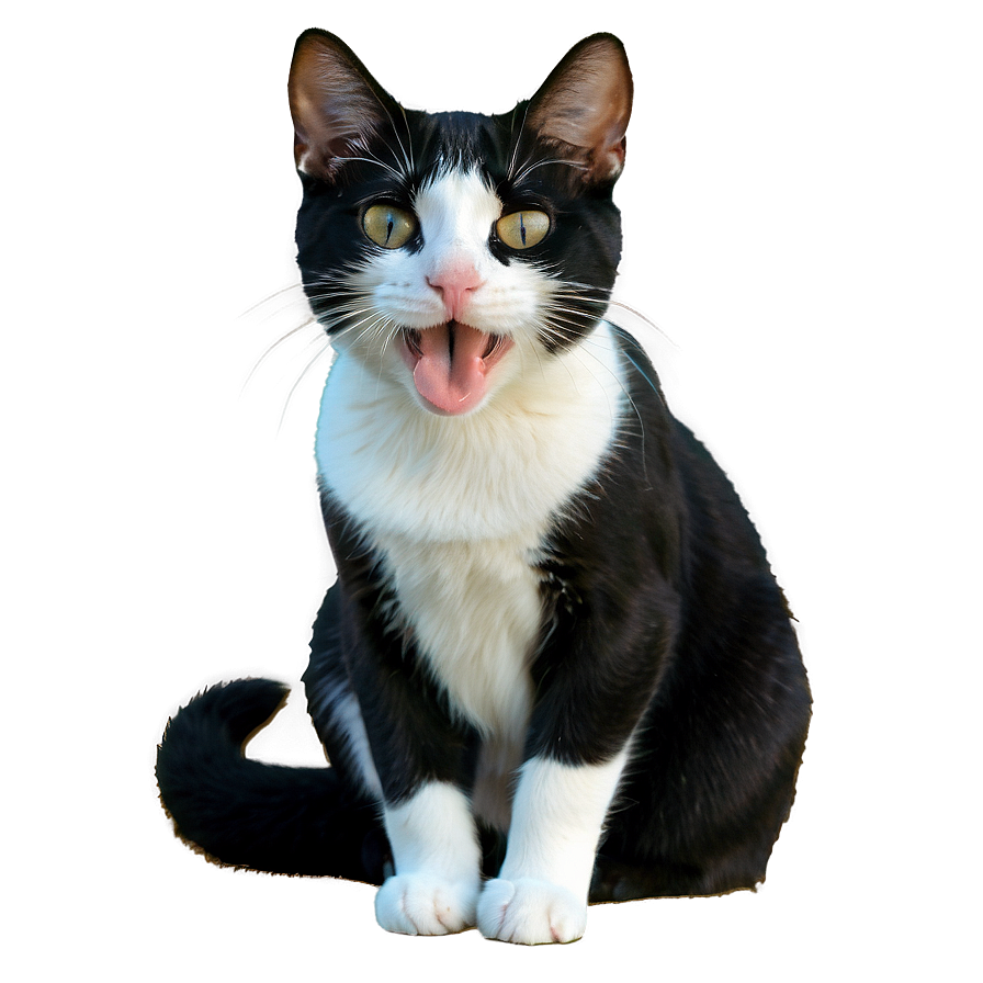 Happy Tuxedo Cat Png 2