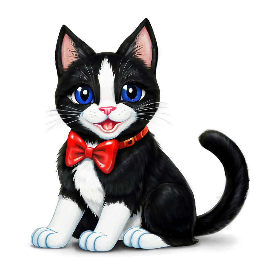 Happy Tuxedo Cat Png Ecn38