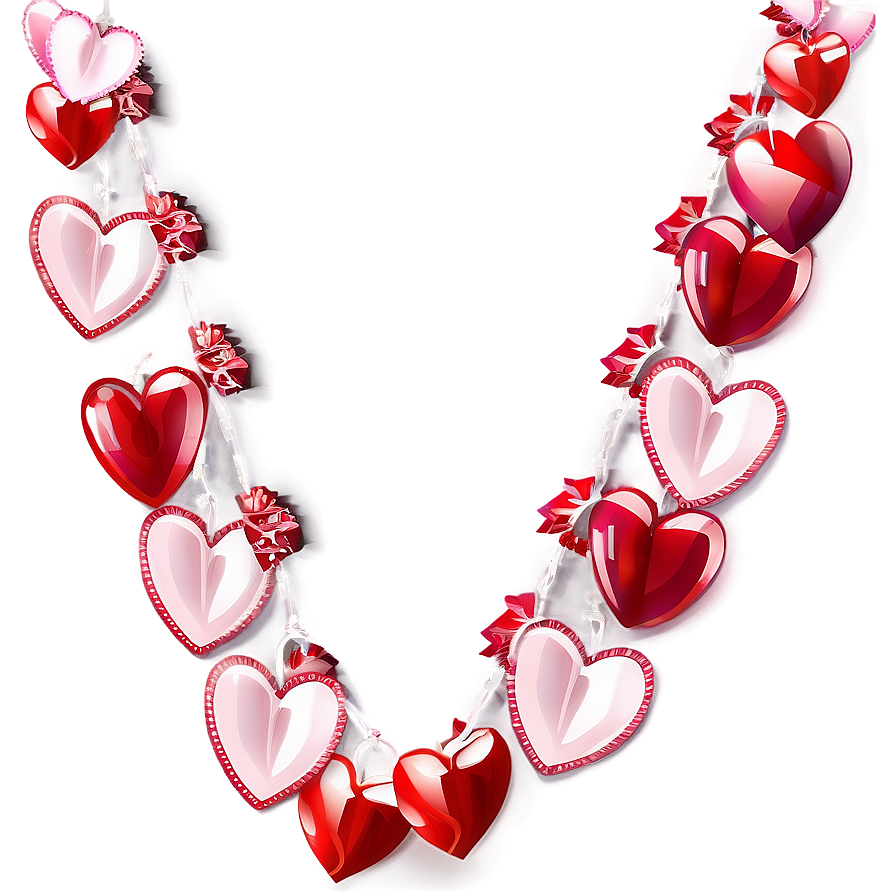 Happy Valentine's Day Heart Garland Png Mwt